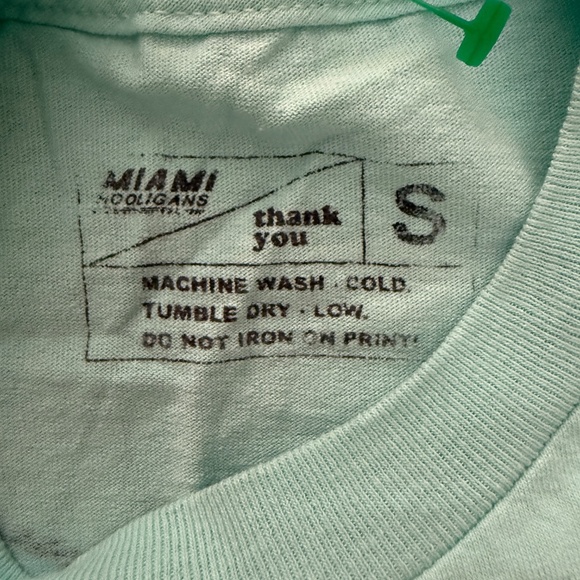 Miami Hooligans Thank You Graphic Tee Aqua Regular - Picture 5 of 6